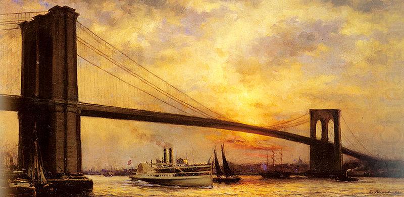 unknow artist View of the Brooklyn Bridge china oil painting image